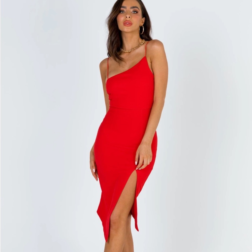AERO MIDI DRESS RED